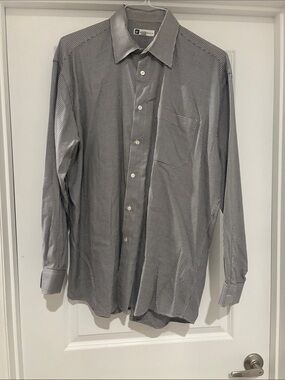 Bachrach Black & White Micro-Check Dress Shirt